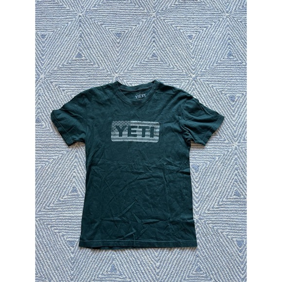 YETI USA Flag T-Shirt - Green - Small‎ - Picture 1 of 4